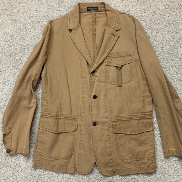 Polo Ralph Lauren Other - VINTAGE Men's POLO Ralph Lauren NORFOLK Khaki Tan FIELD Sports JACKET Blazer XL